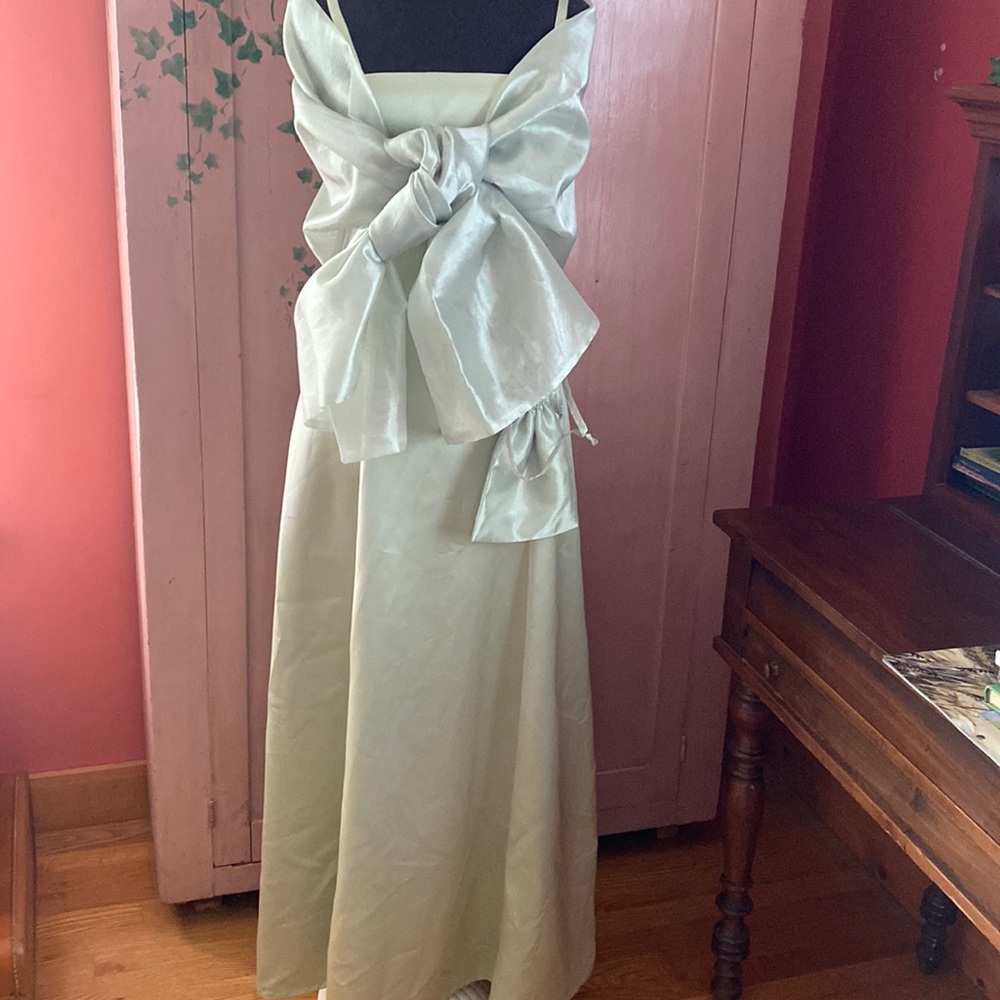 Custom Tailored Formal Prom Gown Dress Ensemble - Sz 8-10 Celery Green